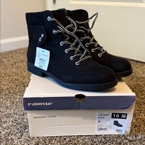 St. John's Bay Black Lace-Up Boots